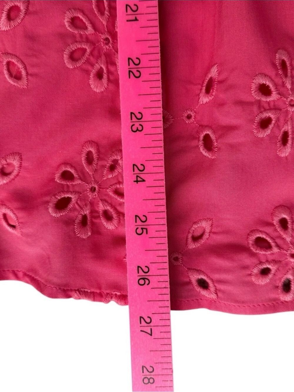 Torrid Babydoll Eyelet Challis Pink Short Sleeve Blouse Plus Size 1X (14/16) NWT - Picture 10 of 12